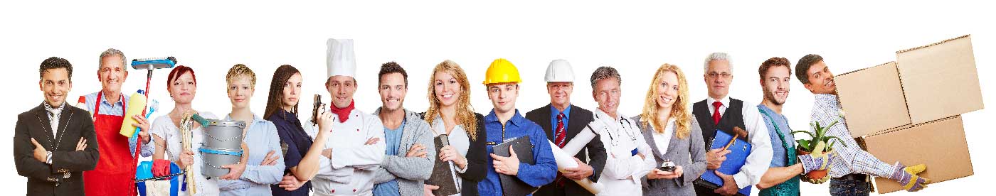 Professional workers from many industries